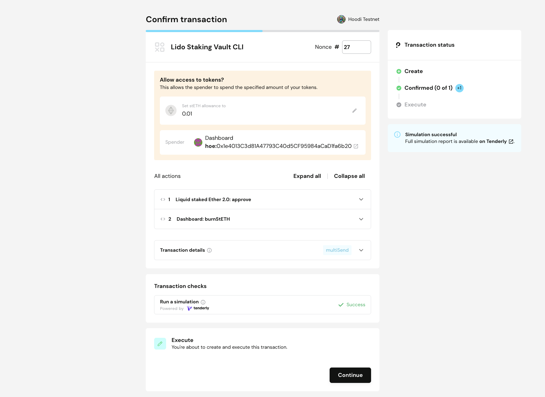 WC transaction review in Safe